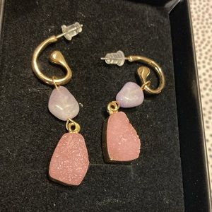Beautiful Natural Stone Decor Drop Earrings